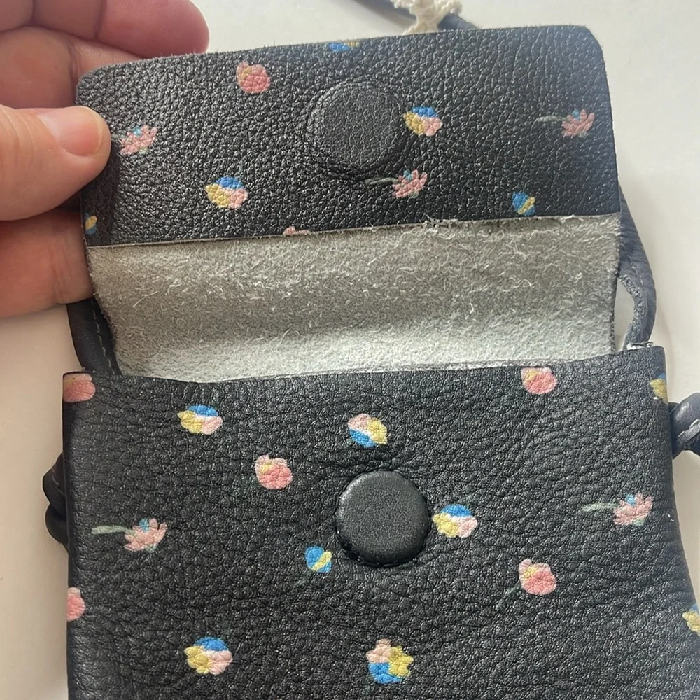 Free People Let’s Dance Phone Crossbody Bag Gray Leather Floral